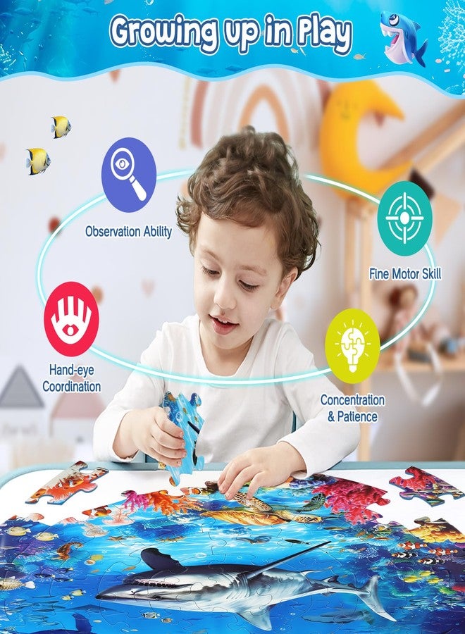 DIGOBAY Underwater Ocean Floor Puzzle for Kids Ages 4-6, Shark Toys for Boys Girls, 70 Pieces Large Jigsaw Shark Puzzles for Kids Ages 3-8, Educational Ocean Animals Toys for Birthday Christmas - Image 4